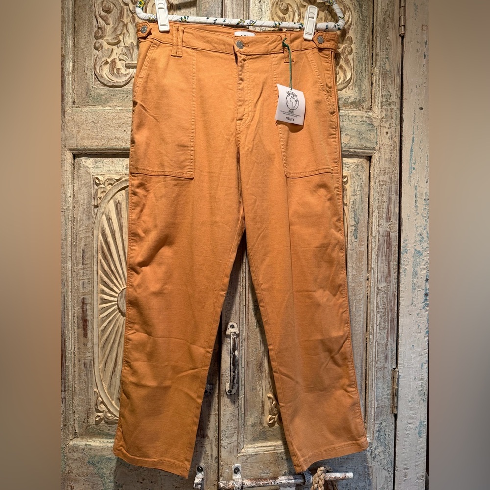 NWT Pistola High-Rise Utility Jeans  /Camel, Mango Sorbet, 14, 32/
